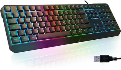 StayPowered Gaming Toetsenbord - Supersnelle Reacties en Spectaculaire Verlichting - 2ms Reactietijd - Stil en Comfortabel - Waterbestendig - Anti-Ghosting - Duurzaam ABS-Materiaal - Lichtgewicht Ontwerp - Zwart - Levering Sneller dan Aangegeven!