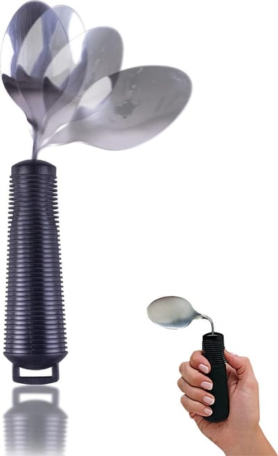 Buigbare Lepel - Verdikt handvat met soft grip - Dinerlepels - Lepel - Lichtgewicht gebogen bestek - LOUZIR