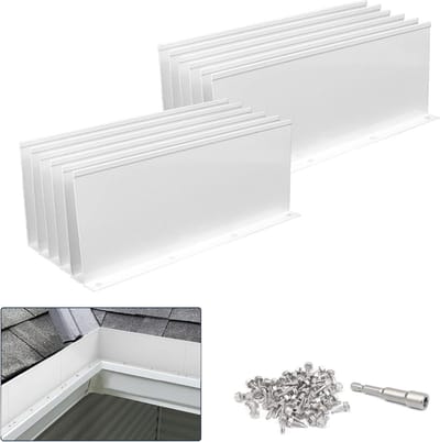 Regenafleider Dakgoot - Goot Spatscherm - Voorkom Overstroming - Universeel Ontwerp - 25 cm per stuk - Wit