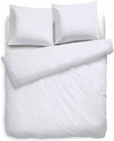HNL Refined Satin Stripe Dekbedovertrek - Tweepersoons - 200x200/220 cm - Wit