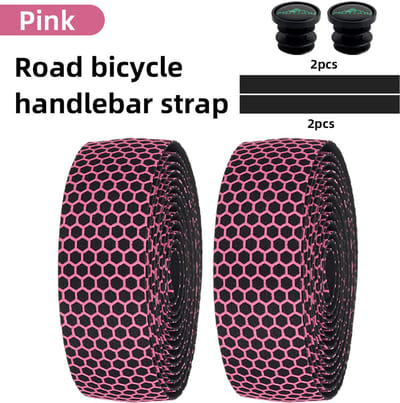 Oneay Roze hex stuurlint set voor fietsen – 2 zelfklevende rollen, antislip en schokdempend – Voor MTB en racefiets