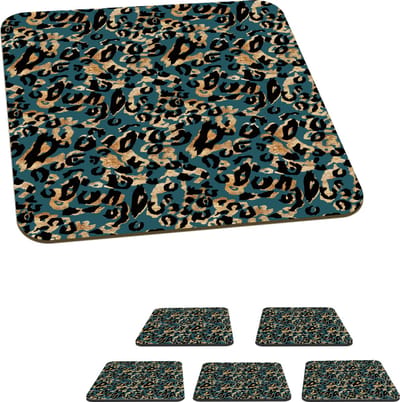 Onderzetters voor glazen - Panter - Luxe - Patronen - 10x10 cm - Glasonderzetters - 6 stuks