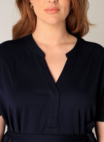 BASE LEVEL CURVY Yenna Dresses - Dark Blue - maat 0(46)