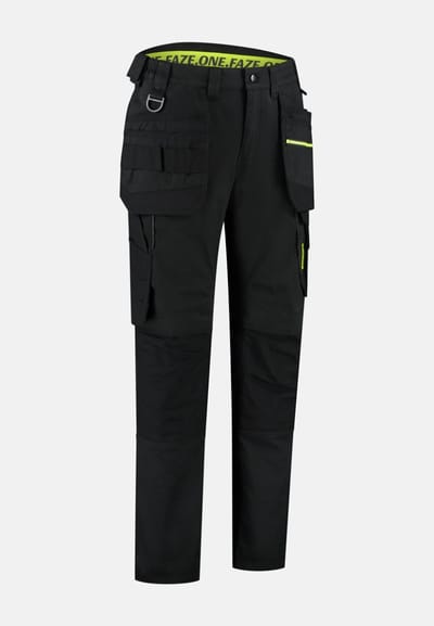 Faze.One Tracker 8K Denim Holster Werkbroek - Zwart/Zwart - Maat 48 | Stretch | Heren