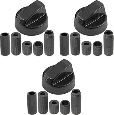 Bedieningsknoppen - Regelknop Set - Apparaten Repareren - Universele Pasvorm - 3 Stuks - Zwart