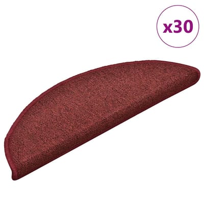 vidaXL - Trapmatten - 30 - st - 56x17x3 - cm - Bordeaux - Halfrond
