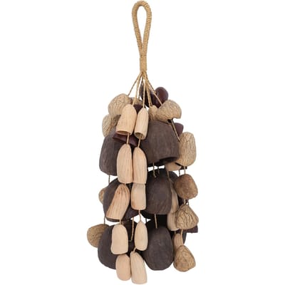 Carillon Éolien Naturel Fait Main en Coquillages Composé de 54 Coques de Noix Naturelles Instrument de Méditation Yoga 4 Types de Coquillages Secoueur de Coquillages