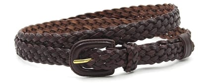 Dames riem bruin - 2 cm vlecht - Leer - Gevlochten riem - Casual chique - Maat 85