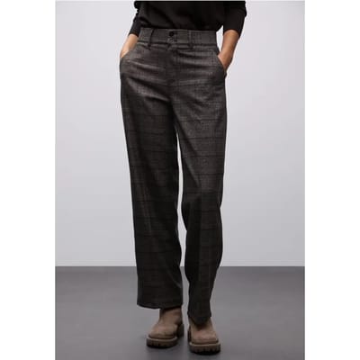 Geruite straight legs broek