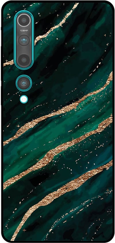 Smartphonica Telefoonhoesje Geschikt voor Xiaomi Mi 10 / 10 Pro met marmer opdruk - TPU backcover case marble design - Groen Goud geschikt voor Xiaomi Mi 10;Xiaomi Mi 10 Pro