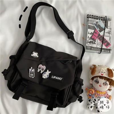 Hongkong-stijl tas veelzijdig artistiek Koreaanse versie straatfotografie schoudertas messenger bag student crossbody tas voor ma gray
