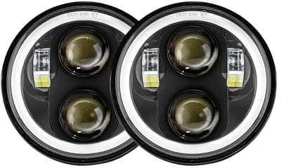 Set van 2 stuks 5,75 inch LED moto koplampen 40W Halo zwart – passend geschikt voor Triumph Rocket III & Speed Triple