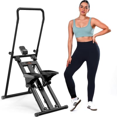 Opvouwbare Trapstepper - Verticale Klimmer - Thuisfitness - Verstelbare Weerstand - 104 x 56 x 15 cm - Blauw
