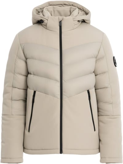 OMBRE Jas - Lange Mouw - Rits - Effen Beige S