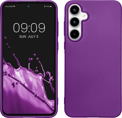 kwmobile telefoonhoesje geschikt voor Samsung Galaxy A55 5G - Hoesje voor smartphone - Back cover in metallic paars