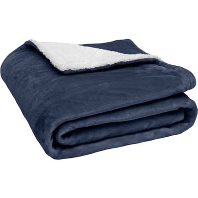 Seranova Elektrische Deken XXL - 180x160 cm - 2 Persoons Bovendeken - Warmtedeken - Dubbelzijdig Fleece Sherpa - Blauw