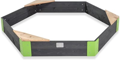Houten Zandbak - Buitenspeelgoed Tuin - Kinderen Spelen - Zeshoekig Met Zitjes - 160x140cm - Grijs