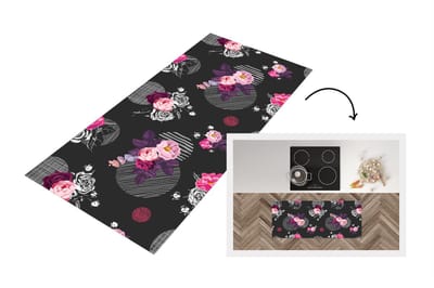 Keukenloper - Loper keuken - Rozen - Bloemen - Patronen - 120x50 cm - Keukenloper vinyl