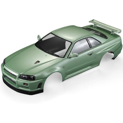 Killerbody 48646 Nissan Skyline (R34) Cadre de carrosserie fini pour course RC de tourisme électrique 1/10 Green