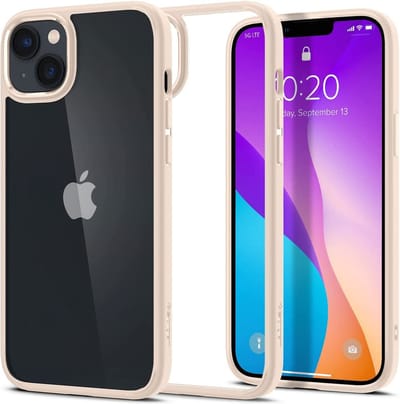 Geschikt voor Spigen Ultra Hybrid Apple iPhone 14 Plus Hoesje Back Cover Beige
