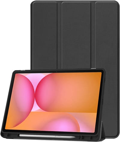 Hoesje - Geschikt voor Samsung Galaxy Tab S10 Lite - Dun & Stevig - Trifold Bookcase - Hard Cover Case - Met Uitsparing Geschikt voor S Pen - Hardcover Book - Tablet Hoes - Zwart