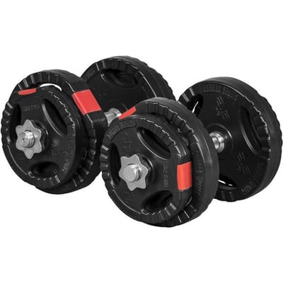 Gorilla Sports Dumbbellset 20 kg - Halterset - Verstelbare Halters - Gripper Kunststof - 30 mm - Dumbells