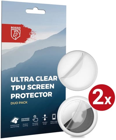 Rosso Body Protector Geschikt voor Apple AirTag | Ultra Clear Duo Pack | TPU Folie | Beschermfolie | 2 Stuks