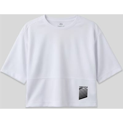 Overmaatse Crop Crew Neck T-Shirt met Pocket