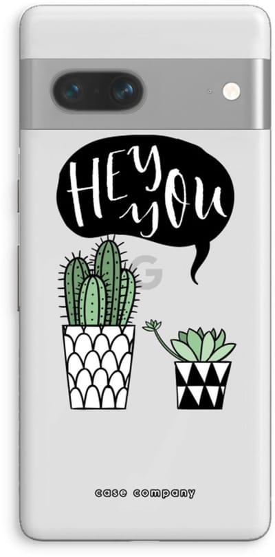 Case Company® - Hoesje geschikt voor Google Pixel 7 hoesje - Hey you cactus - Soft Cover Telefoonhoesje - Bescherming aan alle Kanten en Schermrand