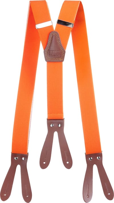 Pierre Mouton - Bretel - Volwassenen - Sterk met Leertjes - Oranje - 120cm - 35mm - M - L