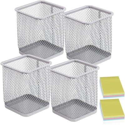 Dailygoods- Penhouder 4 Stuks - Metalen Mesh - Bureau Organizer