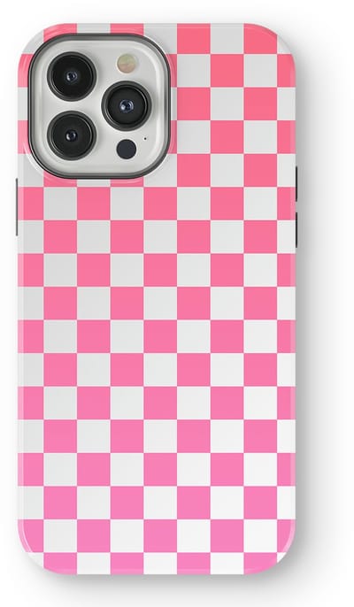 Design Hoesje geschikt voor iPhone 13 Pro | Geschikt Voor Mag | Tiny Squares Checkered Print | Backcover geschikt voor iPhone 13 Pro Pink Pop Grid