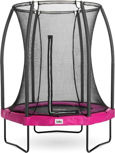 Ronde Trampoline 153 cm met Veiligheidsnet - Instapmodel Zwart/Groen/Roze