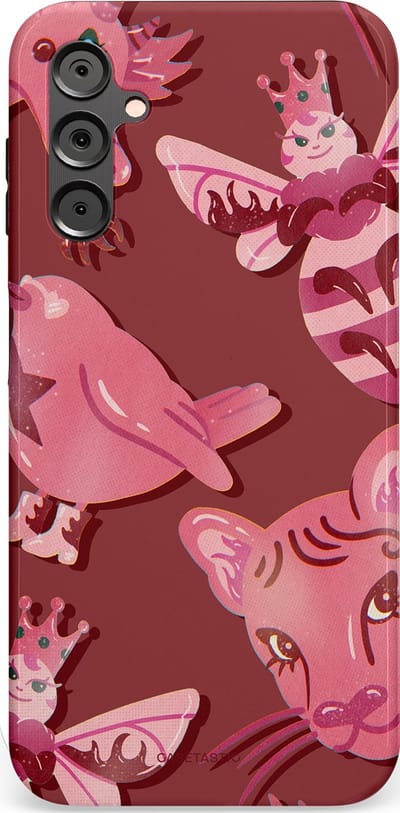 Casetastic Hoesje Geschikt voor Samsung A14 (5G/4G) - Stijlvolle Beschermende Duo-layer Case - Luxe dieren