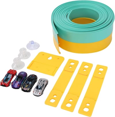 Flexibele Racebaan - Raceauto Speelset - Uren Speelplezier - Zwaartekracht Aangedreven - 157 FT - Geel Groen