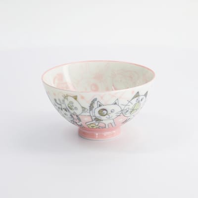 Tokyo Design Studio – Kawaii – Rijstkom – 11.4×6.2cm – 300ml – Roze – Kat