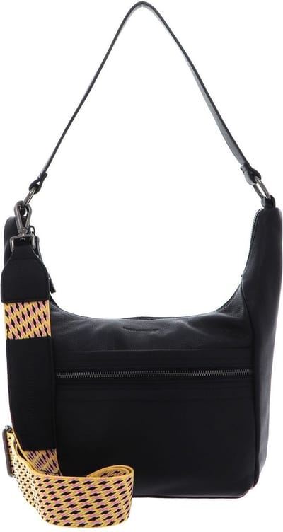 FREDsBRUDER Leren Schoudertas Hendassa Midi Hobo Bag Black Zwart