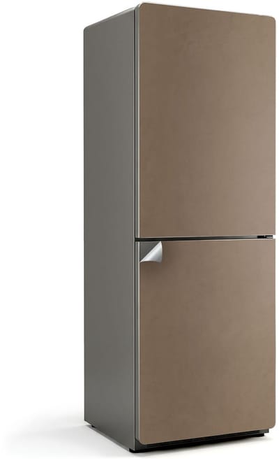 Wallfluent Koelkaststickers - Bruin Koelkast Folie - 70 cm x 190 cm - Bruin Koelkaststickers - Koelkast Wrap - Koelkast Opknappen Sticker - Waterdichte Koelkast Sticker - Koelkast Design