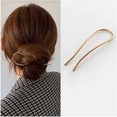 U-vorm haarspelden - Haarvork stokjes - Haar stylen - Vintage design - 12 cm - Goud