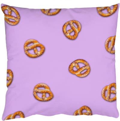 Sierkussens - Kussentjes Woonkamer - 50x50 cm - Pretzels - Eten - Paars