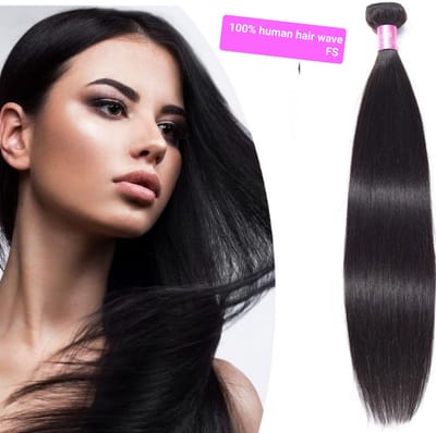 Braziliaanse Remy weave - 20 inch natuurlijke zwart steil extensions hair- 1 stuks menselijke haren bundels