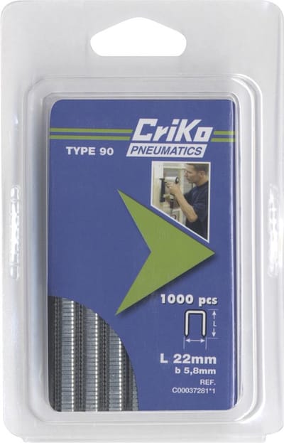 CriKo nieten voor tacker - Type 90 - 22 mm - Gegalvaniseerd - 1000 stuks