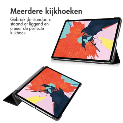 imoshion Tablet Hoes - Geschikt voor Apple iPad Air 5 (2022) / Air 4 (2020) / Air 11 inch (2026) M4 / Air 11 inch (2025) M3 / Air 11 inch (2024) M2 - Trifold Bookcase - Zwart