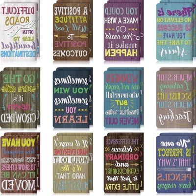 Mini Motivational Notepads voor Inspiratie, Kleine Pocket Journals voor School, Kantoor en Reizen, Perfect als Cadeau, 12 Stijlen (24 Stuks)