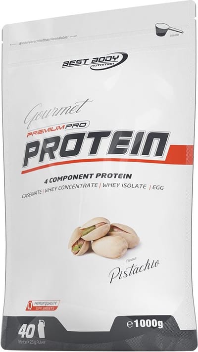 Best Body Gourmet Premium Pro Protein 1kg pistachio - time-released eiwit met ewhey, melk en ei-eiwit