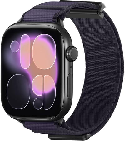 By Qubix - Geschikt voor Apple Watch bandje - Magnetische nylon bandje - Paars - Geschikt voor Apple Watch 38mm / 40mm / 41mm / 42mm - nylon - bandje iWatch