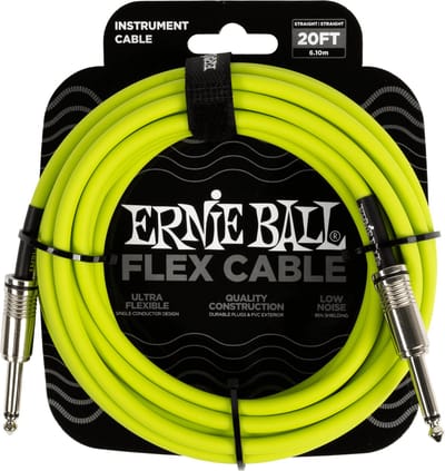 Ernie Ball 6419 Flex Cable Gitaarkabel Groen 6 Meter