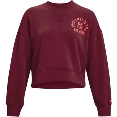 Under Armour Project Rock Womens Burgundy Fleece Sweater
