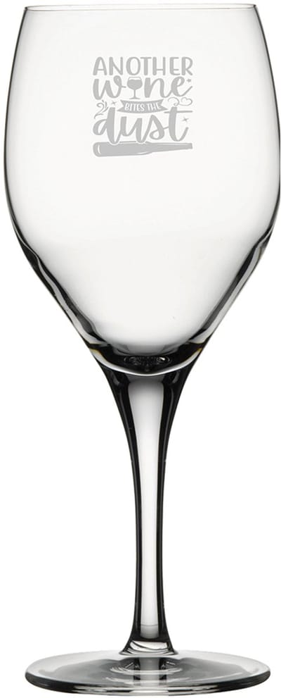 Gegraveerde witte wijnglas 34cl Another wine bites the dust