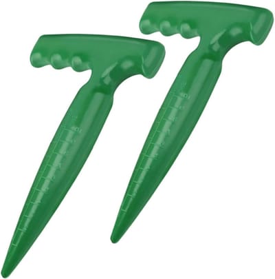 Dailygoods- Plantensteker 2 Stuks - Handheld Tuingereedschap - Piqueerstaaf - Zaailingsgereedschap - Roestvrijstalen Punt - Ideaal voor Bloembollen - Plantenboor